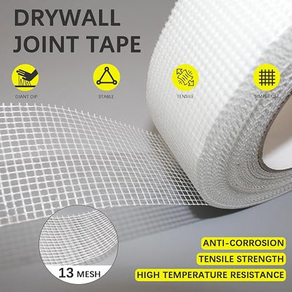 6" 100 Feet Drywall Joint Tape, Self-Adhesive Encrypted Fiberglass Drywall - Image 3