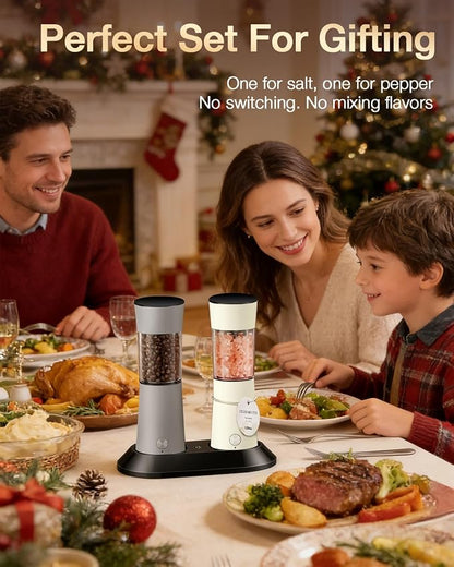 Electric Salt and Pepper Grinder Set, Stainless Steel Automatic Pepper Mill - Image 7