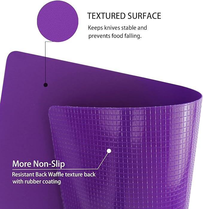 ZVP Plastic Cutting Boards for Kitchen, Flexible Cutting Mats, Gradient Purple - Image 2