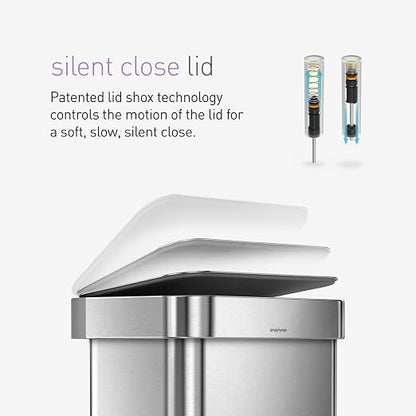 simplehuman 45 Liter / 12 Gallon Liter Rectangular Hands-Free Kitchen Step - Image 6