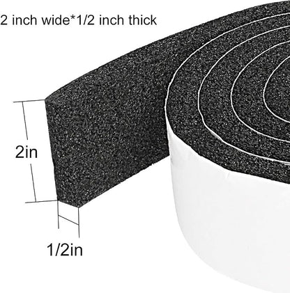 2 Rolls 2 Inch W 1/2 Inch T Weather Stripping Air Conditioner Open Cell Foam - Image 2