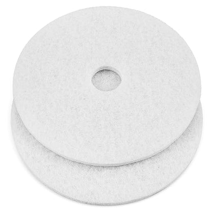 2 Pcs 12" White Scrubbing Pads Commercial Cleaning Orbiter Pads-Maintenance Non by Teenyyou