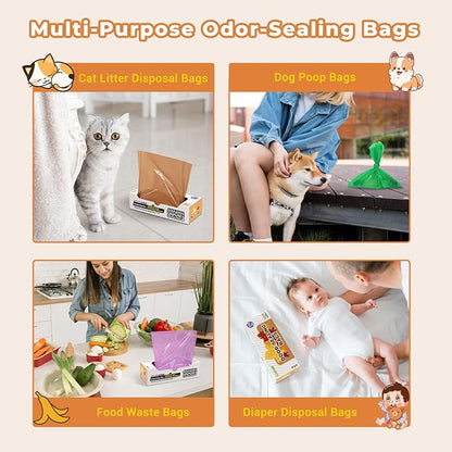 Odor Sealing Small Trash Bags Home & Food Use M-220 Count Disposable Bags - Image 7