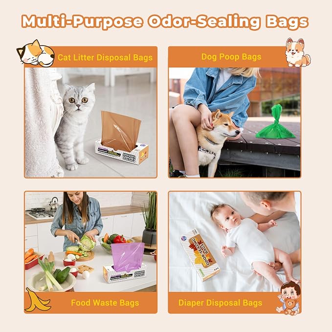 Odor Sealing Small Trash Bags Home & Food Use L-90 Count Disposable Bags - Image 7