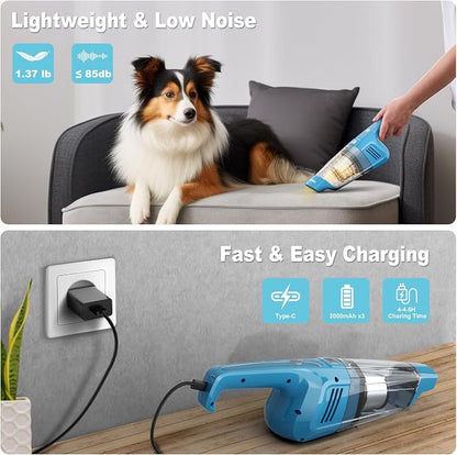 Handheld Vacuum Cordless, 14500PA Powerful Suction Hand Held Vacuum Cleaner - Image 4