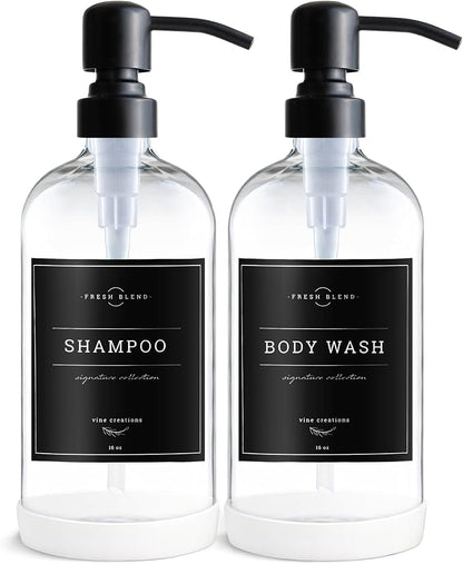 Vine Creations Clear Glass Soap Dispenser, 2 Pack Kitchen Soap Dispenser Set - Image 7