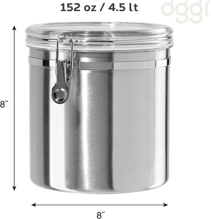Oggi Stainless Steel Kitchen Canister 152 fl oz - Image 5