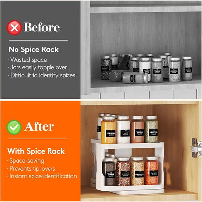 Lifewit Sliding Spice Rack for Cabinets, 6.4"H x 11.1"D x 6.1"W Slide Out Swive - Image 8