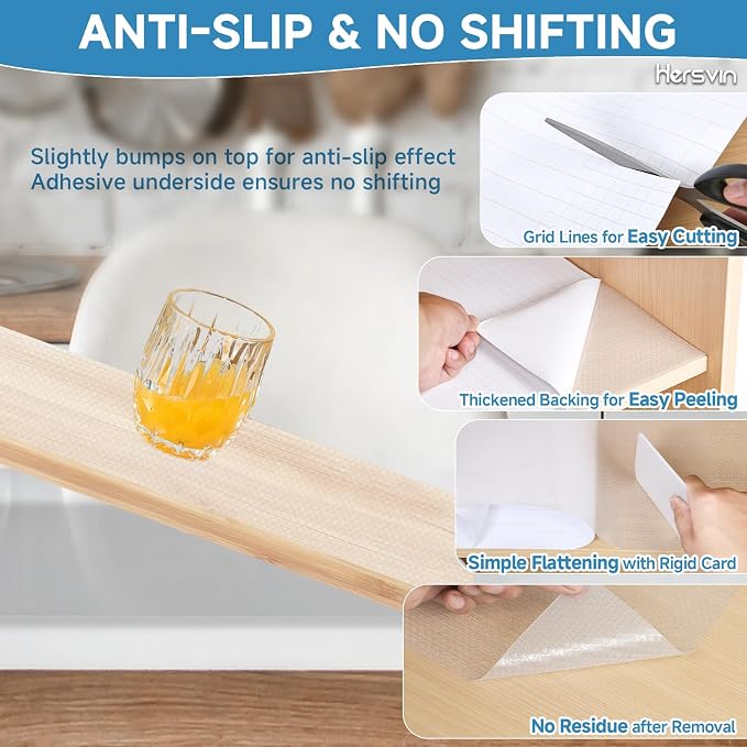 Shelf Liners 10 in x 20 ft Self-Adhesive EVA Drawer Mats, Cupboard Protector - Image 2