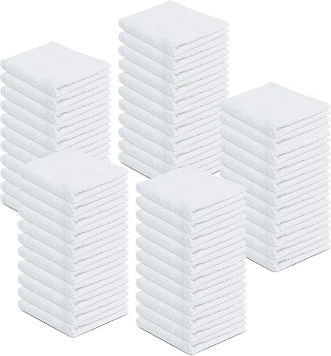 100% Cotton Terry Towels Cleaning Cloths Pack of 100 White Cotton Terry Cloth by CorporateHills