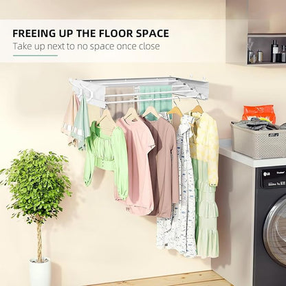Laundry Drying Rack, Collapsible Wall Mounted Clothes Drying Rack - Image 5