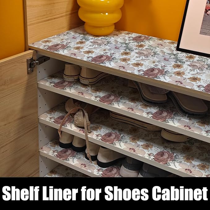 Floral Drawer Shelf Liners, Non Adhesive and Strong Non-Slip Cabinet Drawer - Image 7