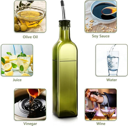 Leaflai Olive Oil Dispenser Bottle, 17oz Glass Olive Oil Dispenser and Vinegar - Image 5