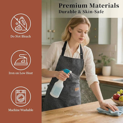 2 Pack Cooking Aprons Adjustable Bib Apron - Image 5