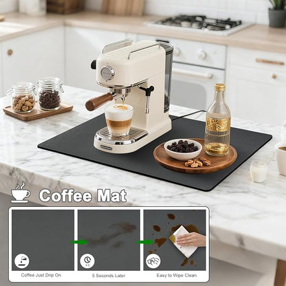 Dish Drying Mat & Coffee Mat for Kitchen Counter, Absorbent Microfiber - Image 3