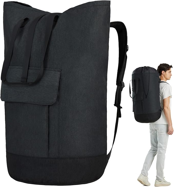 Laundry Backpack Bag 115L, Heavy Duty Laundry Bags with Shoulder Straps, Dirty Clothes Bag for College Dorm Essentials, Hamper Backpack for Travel, Laundromat, Apartment, Beach, Camping