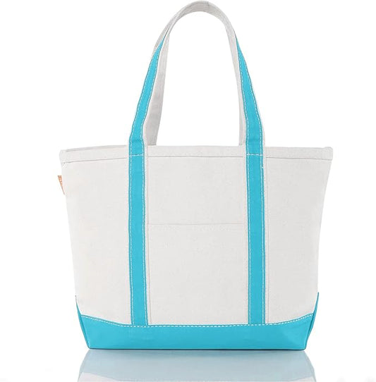 CB STATION Medium Classic Canvas Tote Bag for Women, Top Zipper Closure, Outer Pocket, Daily Essentials, Groceries, Traveling