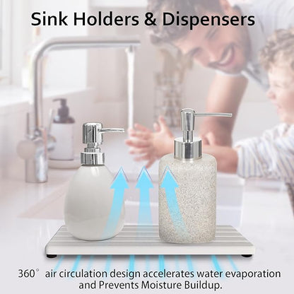 Set of 3 Diatomite Hand Soap Holder, Water Absorbing Stone Tray - Image 4
