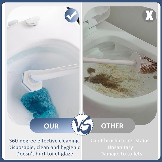 Disposable Toilet Bowl Wand Refills, Toilet Cleaner Refill Pads Compatible - Image 5