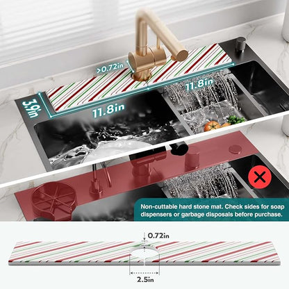 Stone Faucet Mat for Kitchen Sink, Diatomite Drying Stone Mat for Kitchen - Image 2
