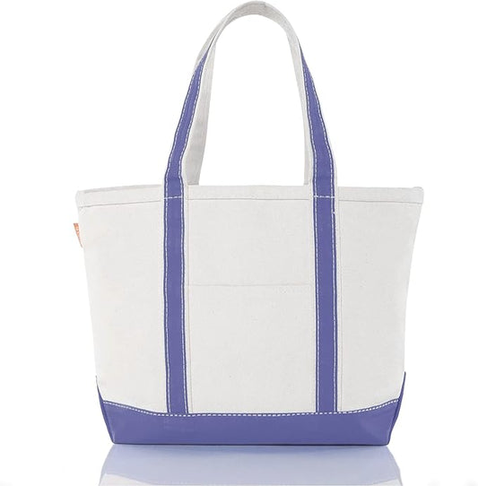 CB STATION Medium Classic Canvas Tote Bag for Women, Top Zipper Closure, Outer Pocket, Daily Essentials, Groceries, Traveling