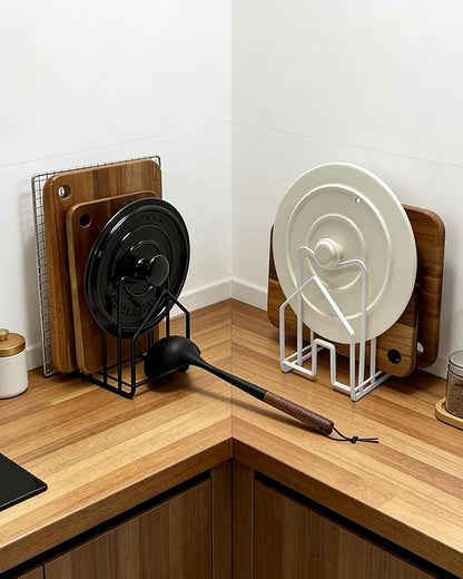 SUNFICON 2 Pack Cutting Board Racks Holders Pot Pan Lids Holders Chopping Board - Image 7