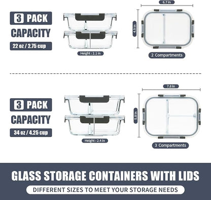 GULFLIN 2 & 3 Compartment Meal Prep Containers - Image 2