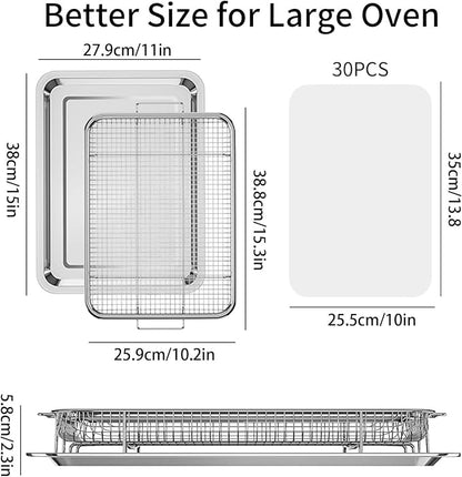 Air Fryer Basket for Oven, OPENICE 15.3" x 11.0" Large Air Fryer Tray and Pan - Image 2