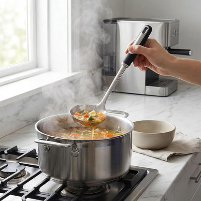 Stainless Steel Ladle and Pasta Server Set, Food-Grade Thickened Metal Soup - Image 5
