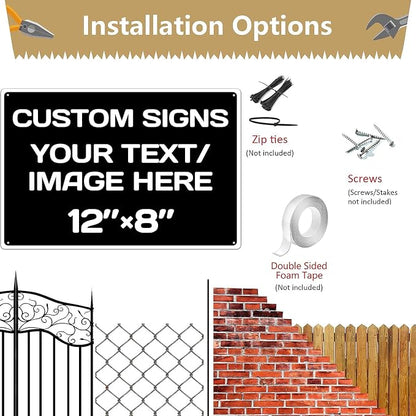 customizable sign, Aluminum Weatherproof Metal Sign Multiple Sizes Custom - Image 5