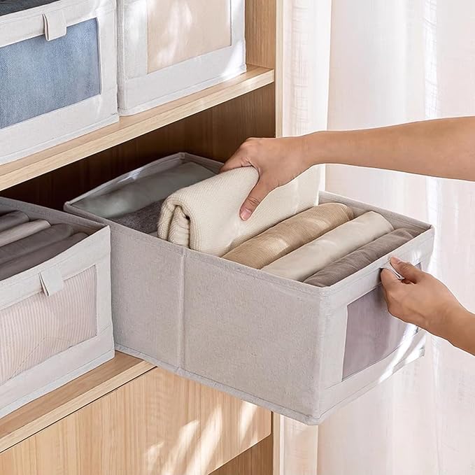 Pradnel Linen Closet Organizers And Storage, 4 Pack Storage Bins Baskets - Image 4