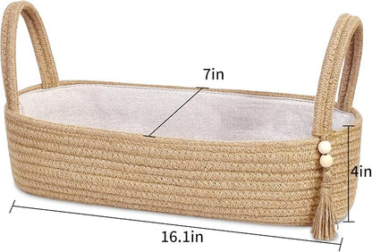 ABenkle XL Small Storage Basket, Jute Rope Woven Toilet Paper Tray Organizer - Image 2