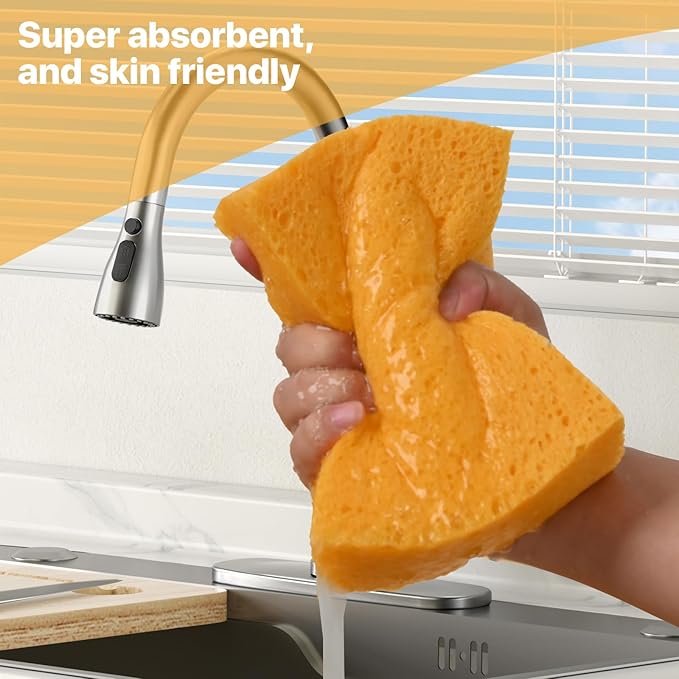 4 PCS Large Natural Cellulose Sponges 6x4x2 Inch - Image 3