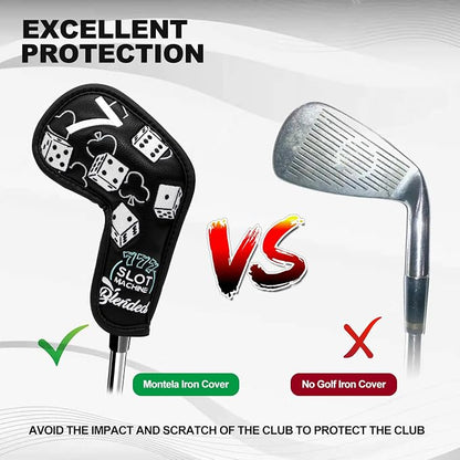 Golf Iron Covers Lucky 777 Golf Iron Headcover 10pcs Synthetic Leather Golf - Image 5