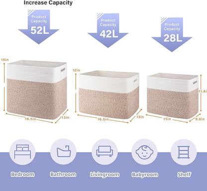OIAHOMY Storage baskets for Shelf, Large Collapsible Storage Bins, Blanket - Image 2
