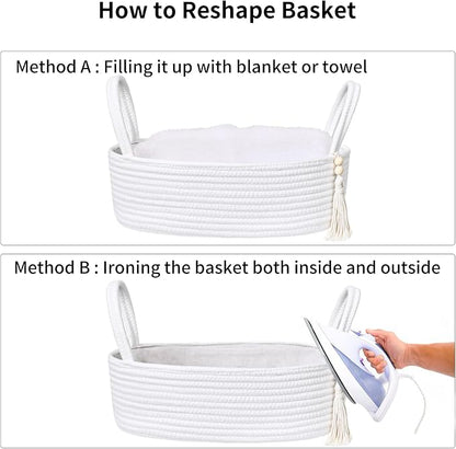 ABenkle Small Storage Basket, Jute Rope Woven Toilet Paper Tray Organizer - Image 8