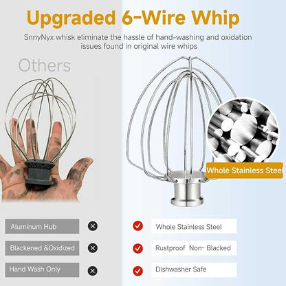 K45WW Whisk Attachment for 4.5 5 QT KitchenAid Tilt-Head Stand Mixer, 6 Wire - Image 4