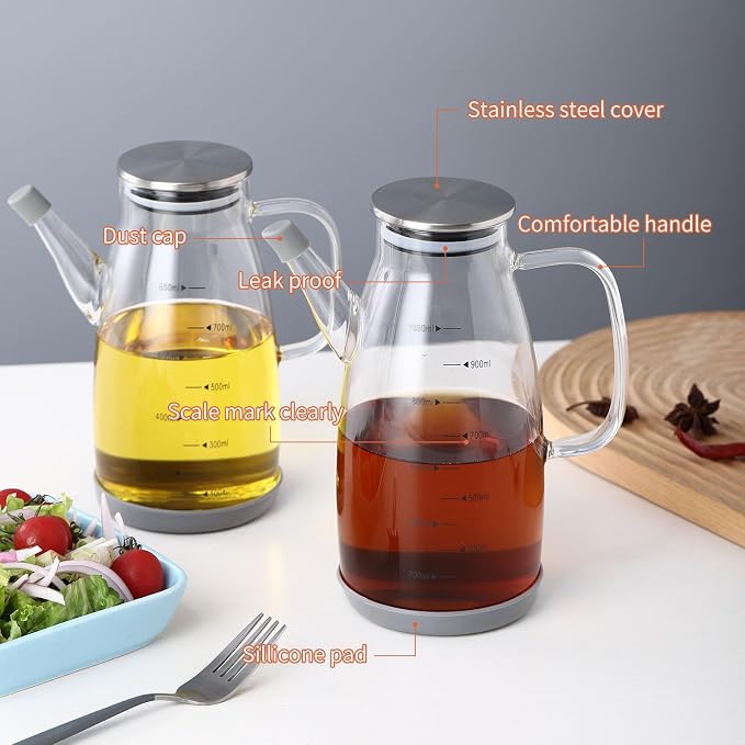 Large Glass Oil Dispenser Bottle - Image 3