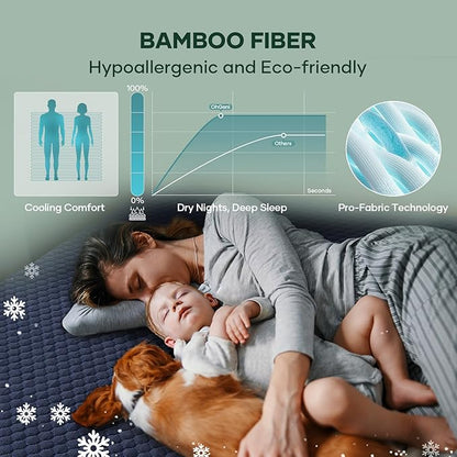 OhGeni 100% Waterproof Mattress Protector, Cal King Size Mattress Pad, Fits - Image 5