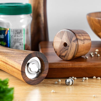 Pepper Grinder, Wood Salt and Pepper Grinder Mills Sets, Acacia Wood Manual - Image 3