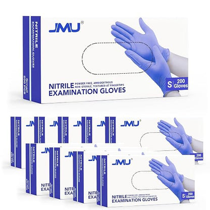 JMU Nitrile Gloves Small Bulk 2000 Count, 3.5 Mil Disposable Gloves Latex-Free by JMU