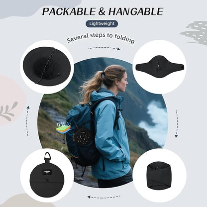 Durio Waterproof Bucket Hats for Woman UPF 50+ Sun Hat UV Protection Packable Rain Hats for Women Lightweight Hiking Hat