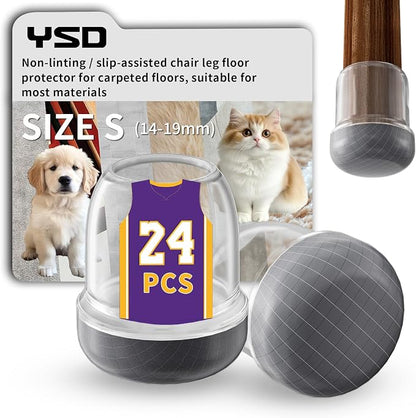 YSD 0.75Inch 24 Pcs Silicone Chair Leg Floor Protectors, Hair and dust by Unknown