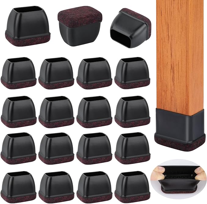 32 Pcs Rectangle Chair Leg Floor Protectors, Silicone Chair Leg Protectors by Jeaoouu