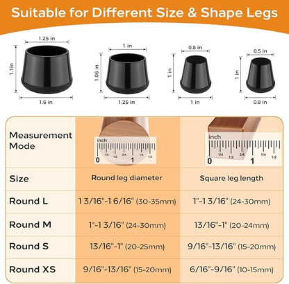 Meldel 24 PCS Silicone Chair Leg Floor Protectors Large Rubber Felt Furniture - Image 2