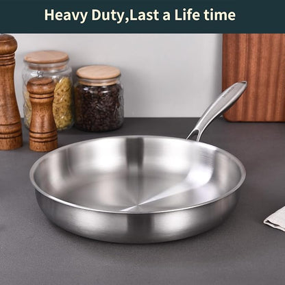 DELARLO Tri-Ply Stainless Steel Frying Pan - Image 6