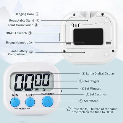 12 Pack Digital Kitchen Timer Magnetic Digital Timer - Image 4