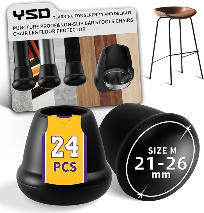 1 Inch Heavy Duty Rubber Chair Leg Caps by Unknown