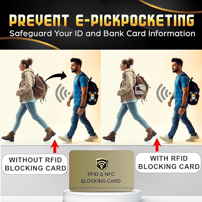 SaiTech IT RFID Cards One Card Protects Entire Wallet Purse for Men & Women, Contactless Bank Debit Credit Card ProteRFID Goldenctor ID ATM Guard Card – Golden (50 PCs Bulk RFID Card Golden)