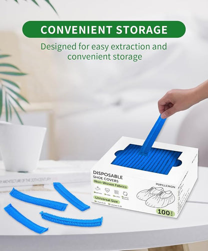 100Pcs Non-Woven Shoe Covers Disposable Non Slip - Image 2
